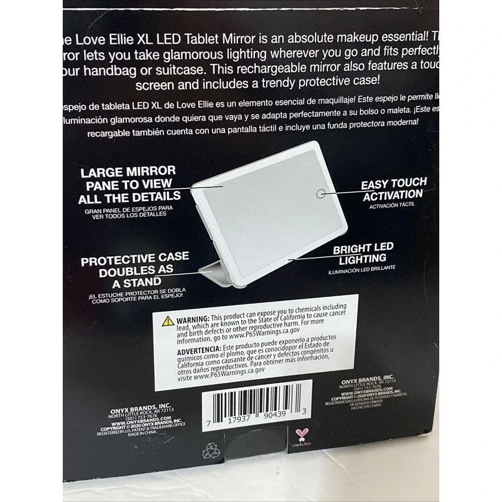 Love Ellie XL LED Tablet Mirror USB Rechargeable Dimmable Lighted Makeup Mirror